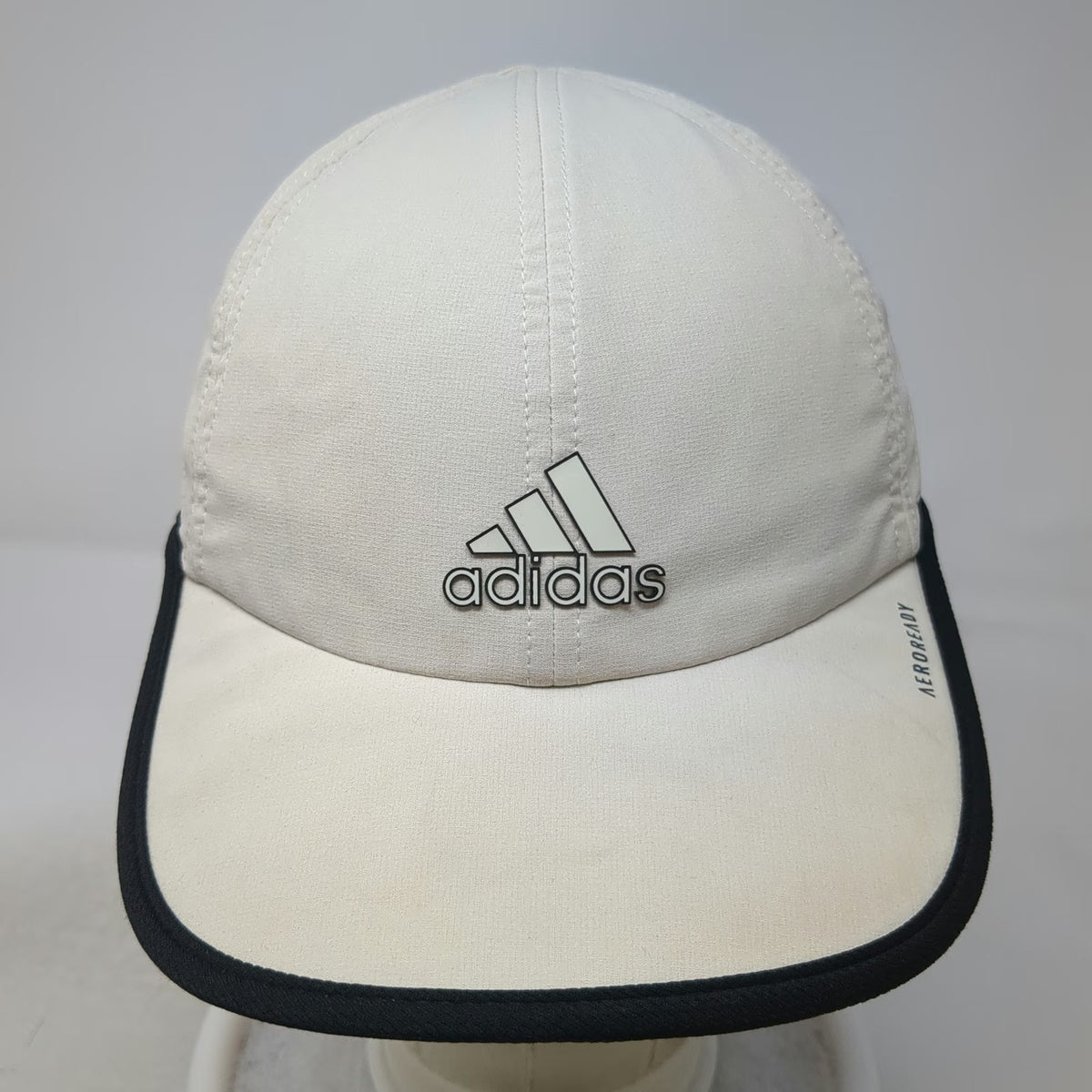 Adidas Baseball Cap Beige One Size AEROREADY Logo Breathable Slideback Hat Mesh