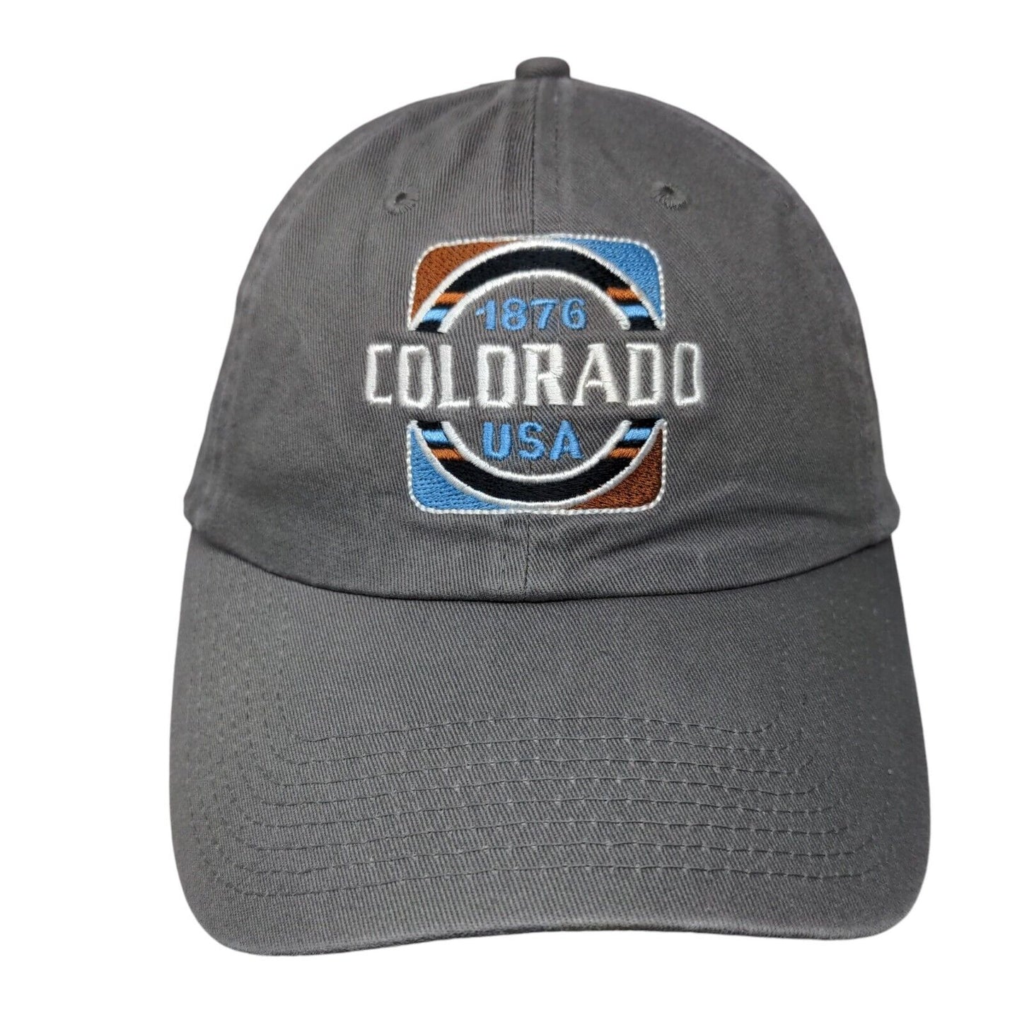 Colorado USA Slideback Hat Gray OSFM Embroidered 6 Panel Fahrenheit