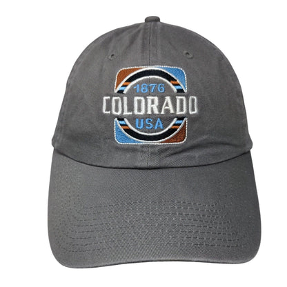 Colorado USA Slideback Hat Gray OSFM Embroidered 6 Panel Fahrenheit