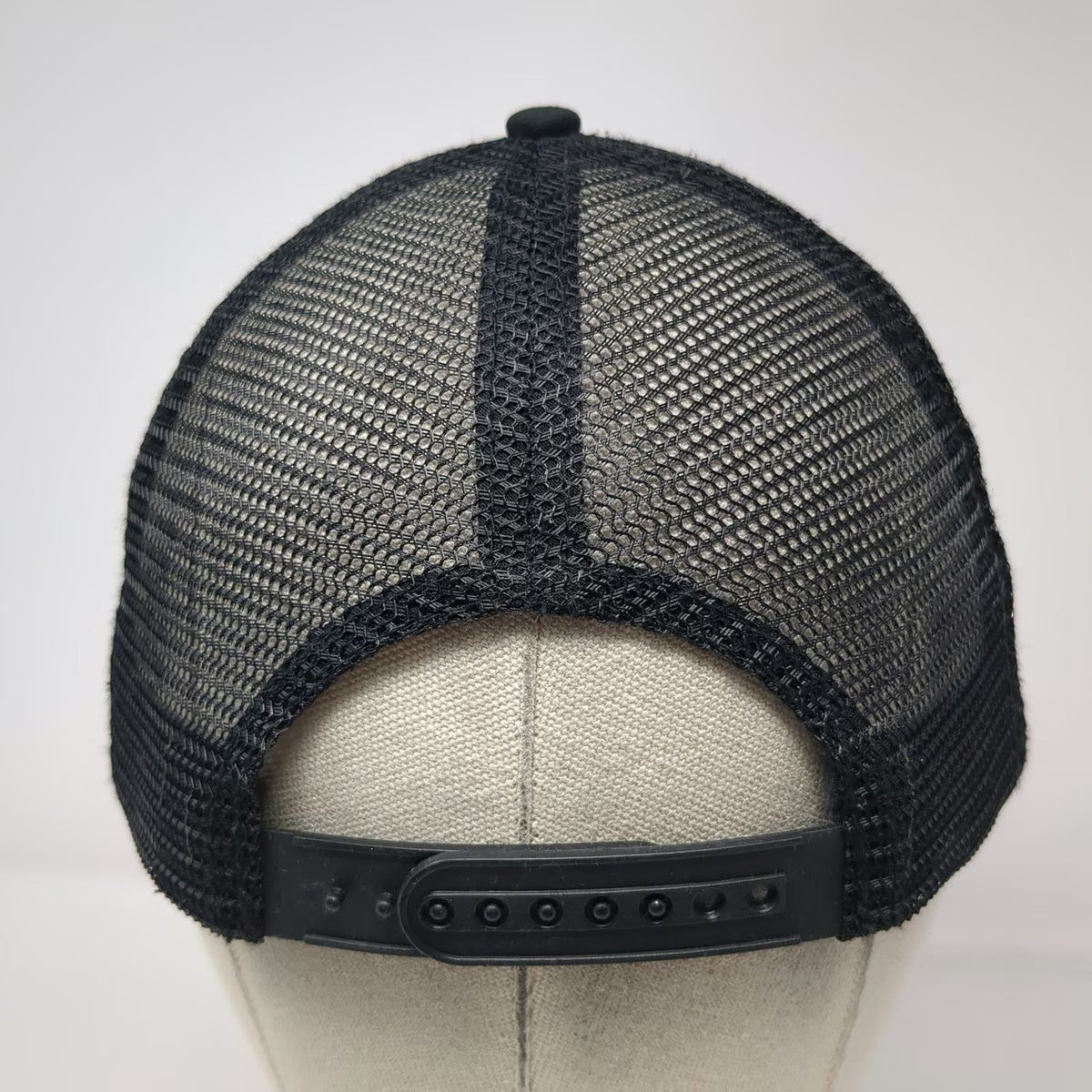Apollo Trucker Hat Black One Size SAM Logo Snapback Mesh Back Structured Cap