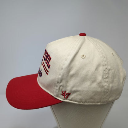 '47 Barstool Classic 2025 Beige Red OSFM 5 Panel Golf Snapback Hat Adjustable