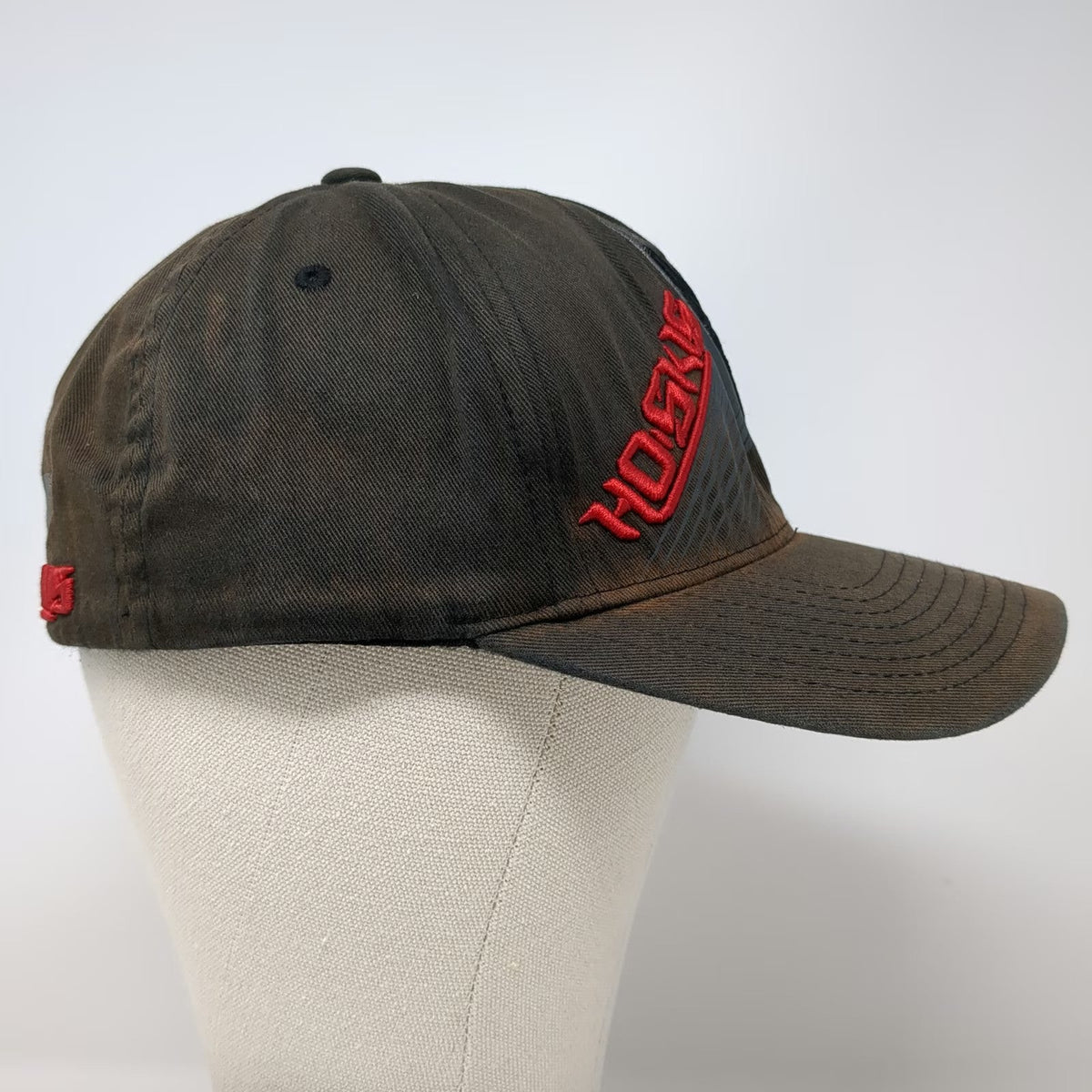 Hoskis 5 Panel Black Hat M Flexfit Embroidered Waterski Water Sports Logo