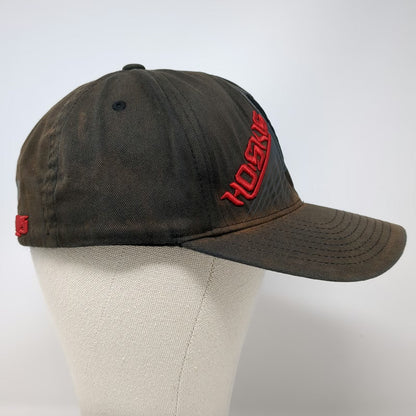 Hoskis 5 Panel Black Hat M Flexfit Embroidered Waterski Water Sports Logo