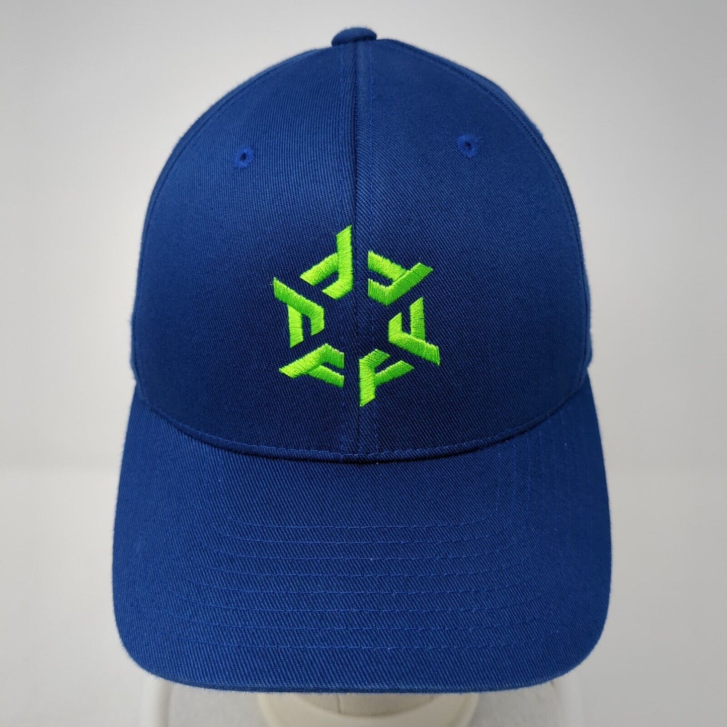 Fee Construction Logo Fitted Hat Blue S/M Embroidered Port Authority