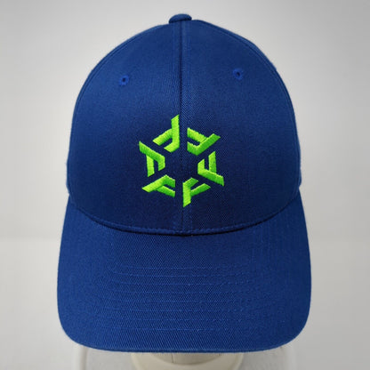 Fee Construction Logo Fitted Hat Blue S/M Embroidered Port Authority