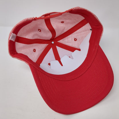 Cummins Snapback Hat Red One Size Adjustable Embroidered Vent Holes