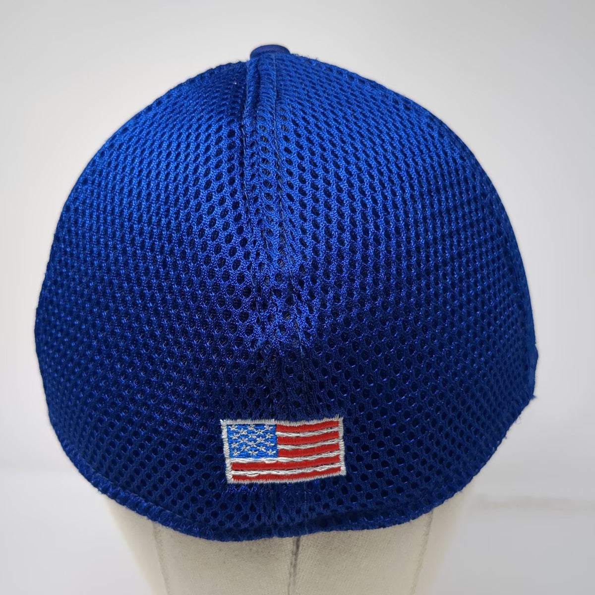 New Era XL Baseball Cap Blue Mesh Back 39THIRTY Camo American Flag Terra Hat