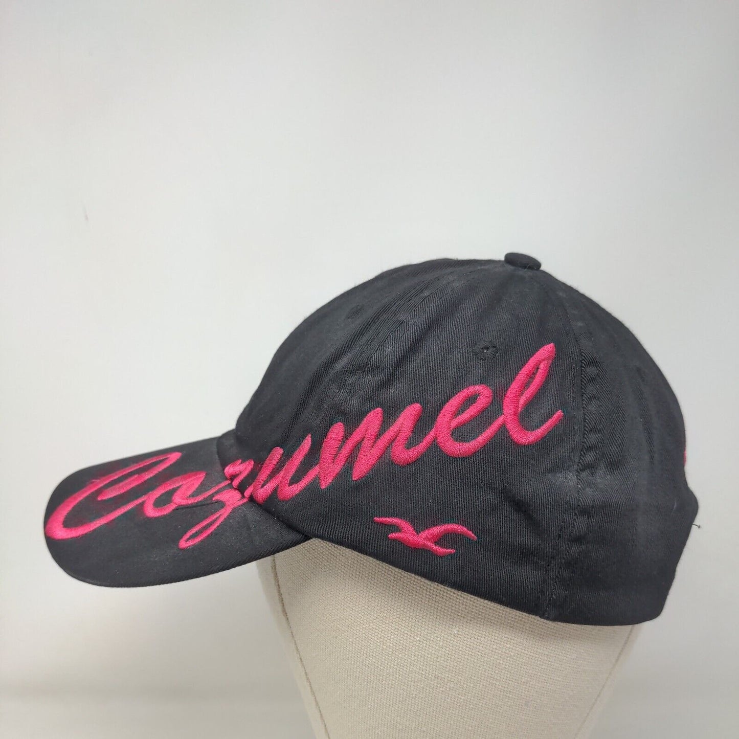 Cozumel Mexico Slideback Hat Black One Size Embroidered Usharis 6 Panel