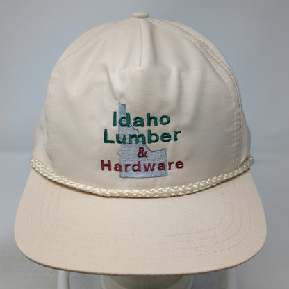 5 Panel Beige One Size Slideback Rope Idaho Lumber Hardware Embroidered Hat
