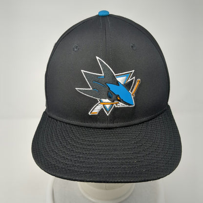 San Jose Sharks NHL Fanatics Cap Black 7 1/4 Authentic Pro Fitted Hat Shield