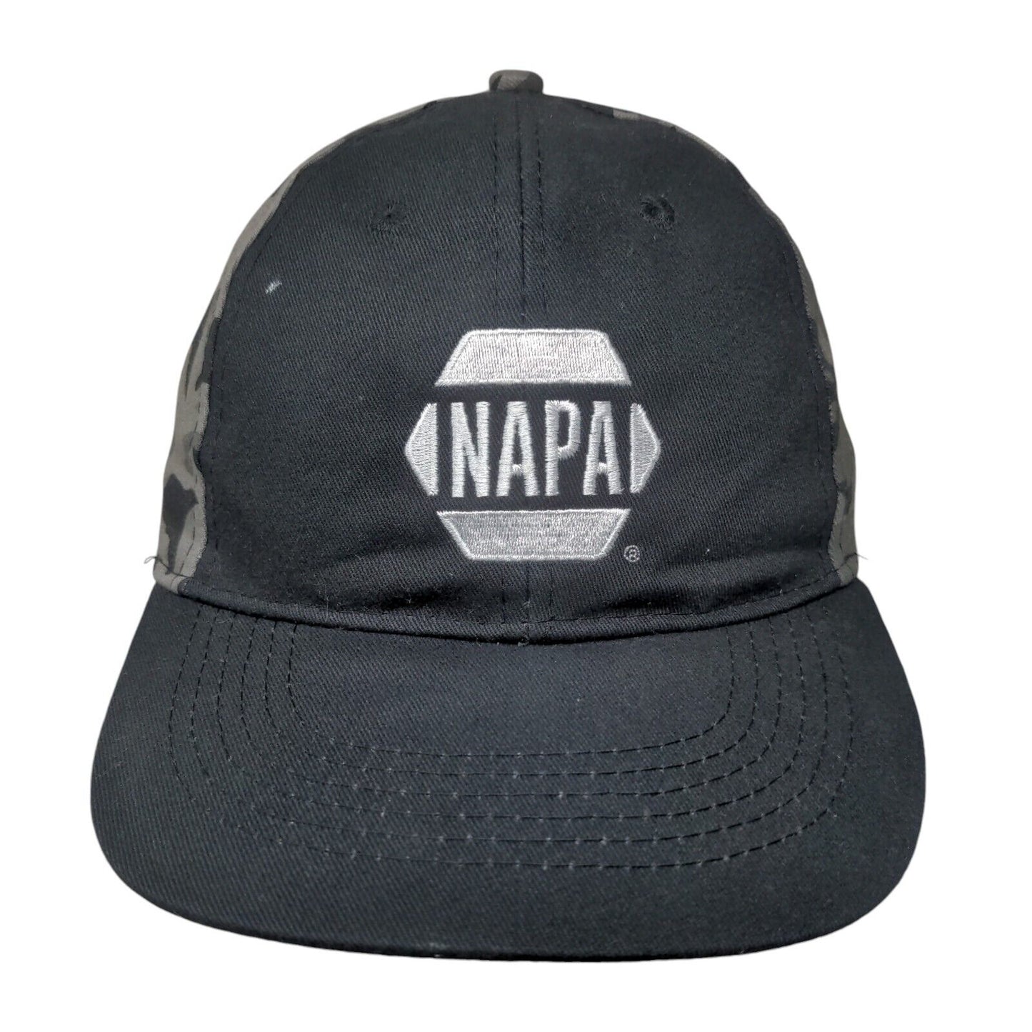 NAPA Auto Parts Strapback Hat Gray Camouflage OSFM Embroidered 6 Panel