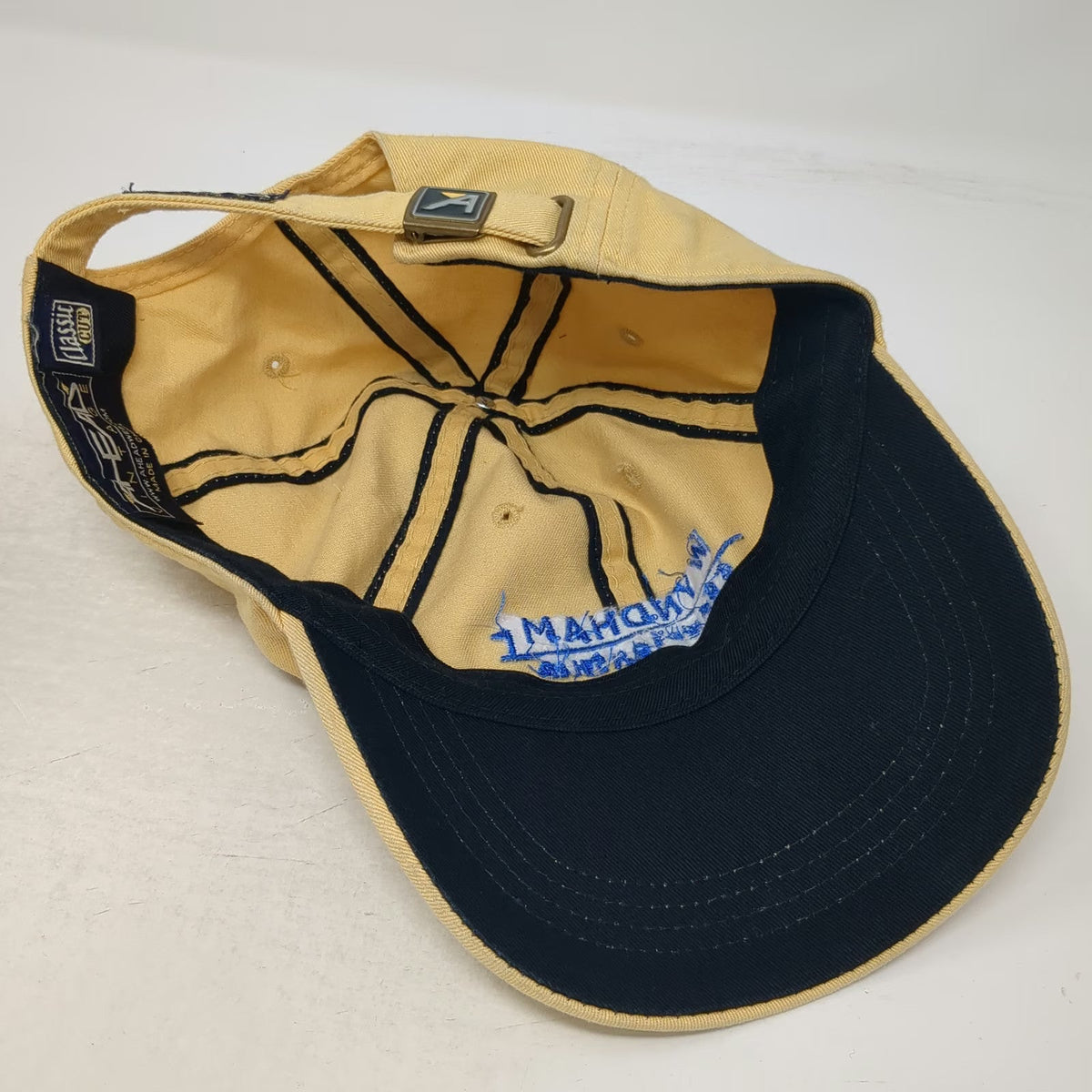 Ahead Vintage Wyndham Championship Golf Hat Baseball Cap Yellow OSFM Slideback