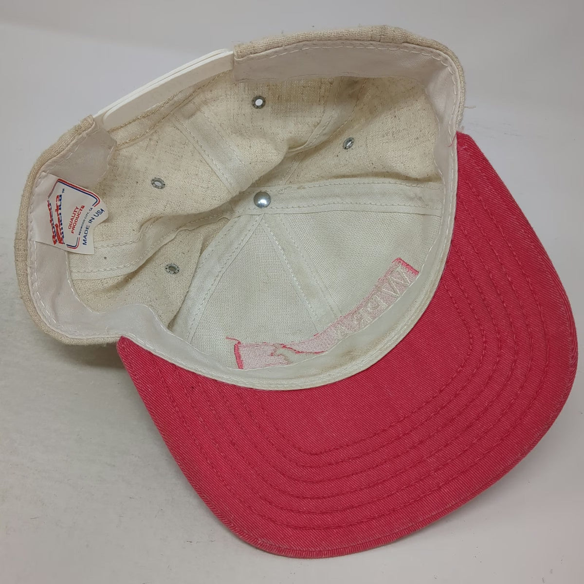 Rodeo America Snapback Hat Beige Pink One Size WPRA Barrel Racing Association