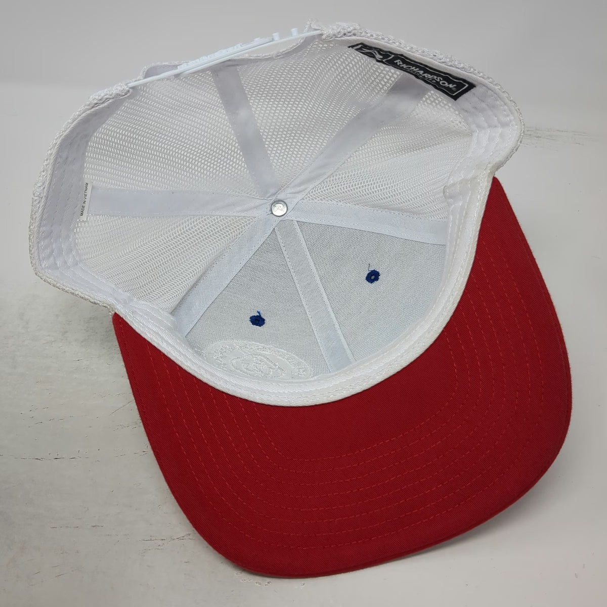 Richardson Trucker Hat Blue Red White One Size Mesh Back Snapback Outlaw Country