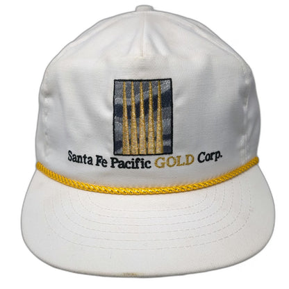 Cap America 5 Panel White One Size Hat Santa Fe Pacific Gold Corp Snapback Rope
