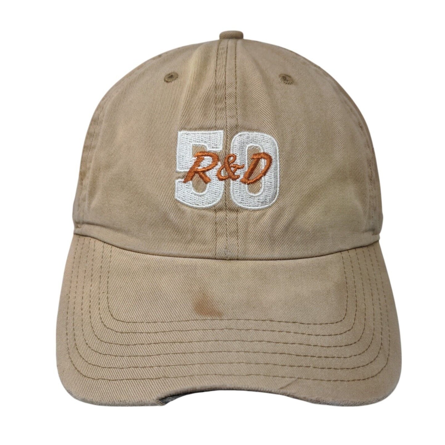 50 R&D Slideback Hat Tan Medium-Large Solid Embroidered Richardson