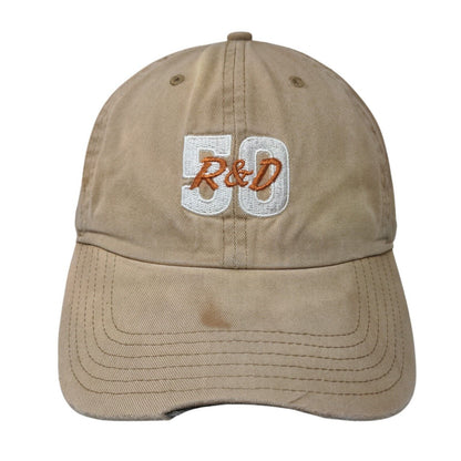 50 R&D Slideback Hat Tan Medium-Large Solid Embroidered Richardson