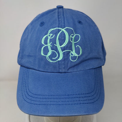 Monogram Slideback Hat Blue One Size Embroidered Adjustable 6 Panel
