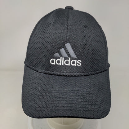 Adidas 3 Stripes Fitted Mesh Back Hat Black One Size Embroidered