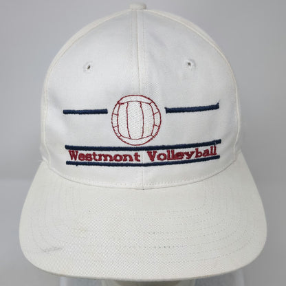 The Game Westmont Volleyball Hat Snapback White One Size Green Underbrim Logo
