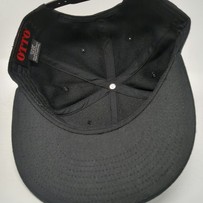 Otto Snapback Hat Black One Size Go Rogue Patch Flat Brim Acrylic Wool