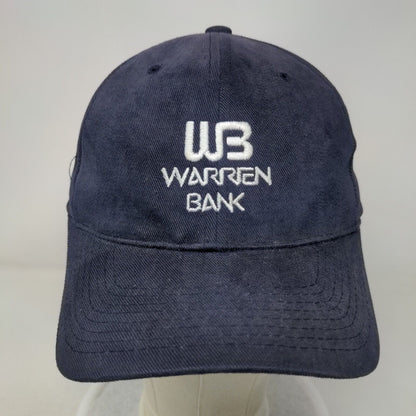 Warren Bank Strapback Hat Blue OSFA Adjustable Embroidered Cotton Yupoong