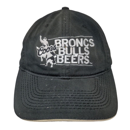 Coors Broncs Bulls Beers Slideback Hat Black OSFM Embroidered 6 Panel The Game
