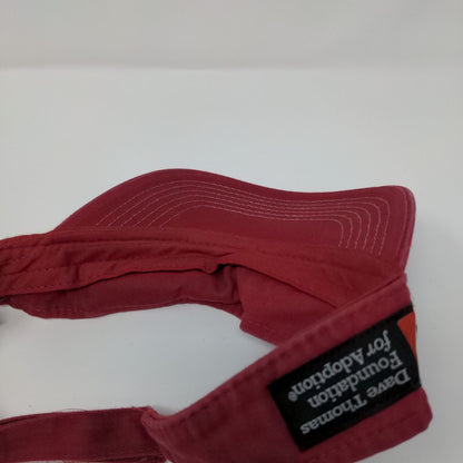 Wendy's Strapback Visor Hat Red OSFA Embroidered Employee Uniform