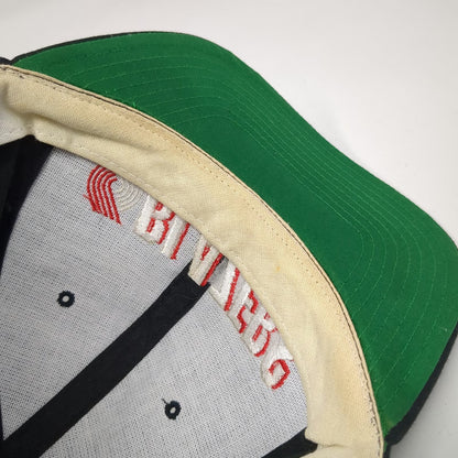 Portland Trail Blazers NBA Black One Size Snapback Hat Big Back Logo Green Brim