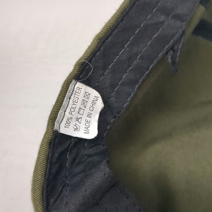 Army Cap Green One Size Hat Flat Crown Adjustable Strap Polyester Solid Color