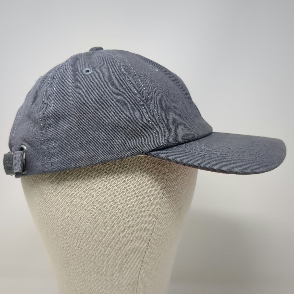 Tommy Bahama Baseball Cap Gray One Size Pink Underbrim Marlin Logo Slideback Hat