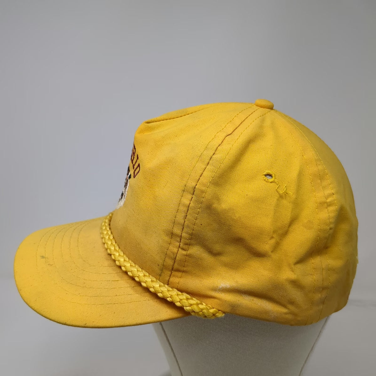 Designer Award Headwear Trucker Yellow Hat OS Rope Brim Ontario Tiger Vintage