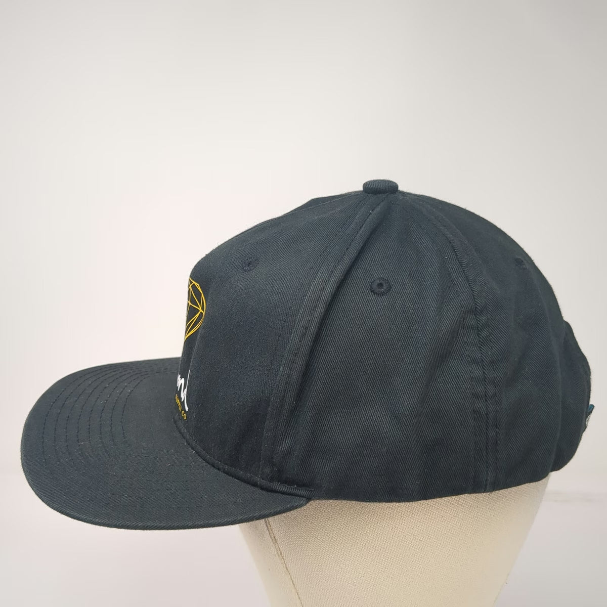Diamond Supply Co. 5 Panel Black Hat One Size Cotton Flat Brim Snapback Logo