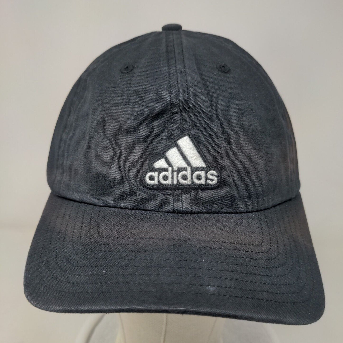 Adidas Slideback Hat Black One Size Adjustable Embroidered Aeroready 6 Panel