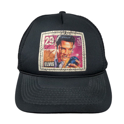 Elvis Presley Snapback Trucker Hat Black One Size Adjustable Mesh Back Rope