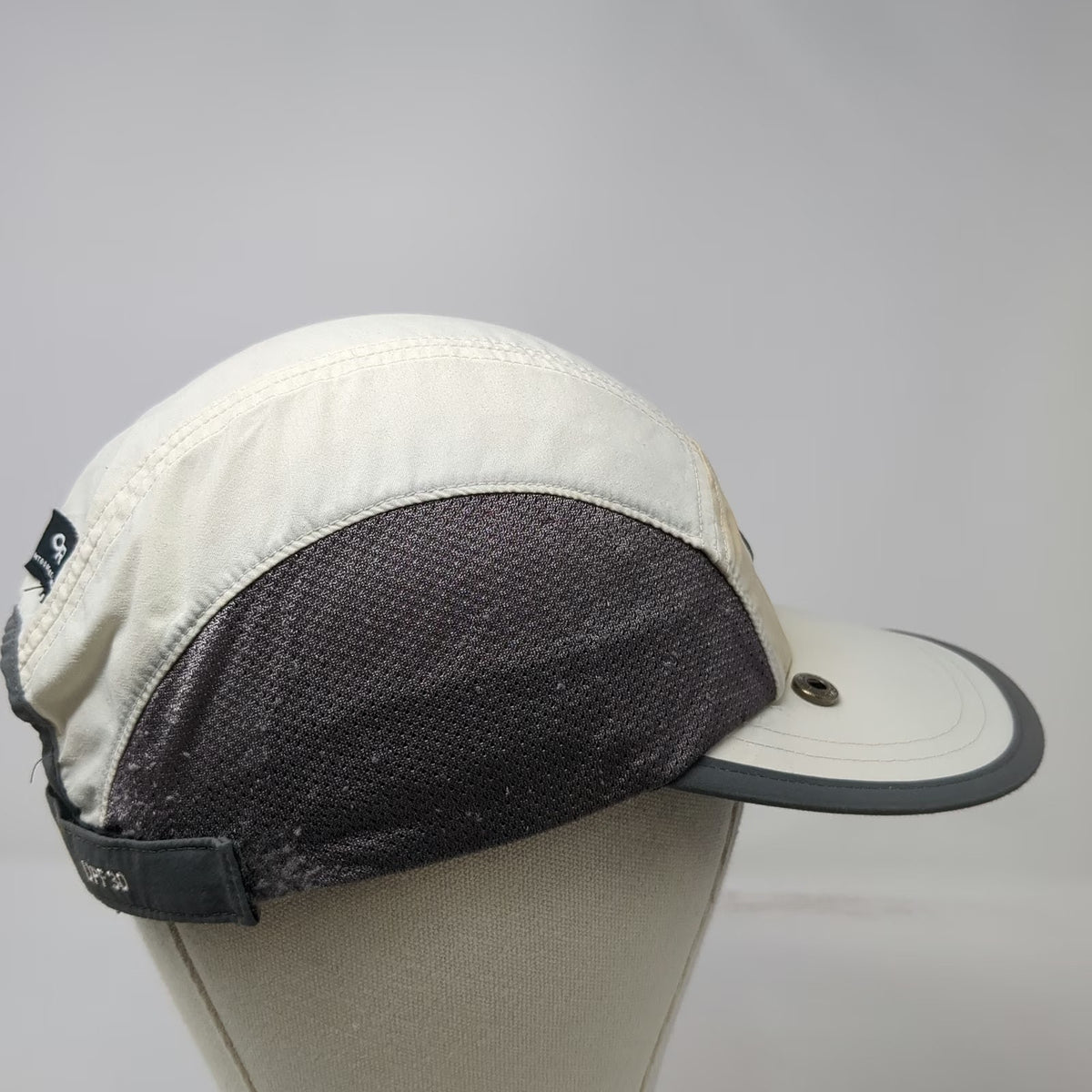 Outdoor Research 5 Panel White XL Hat Mesh UPF 30 Strapback Gray Hiking Running