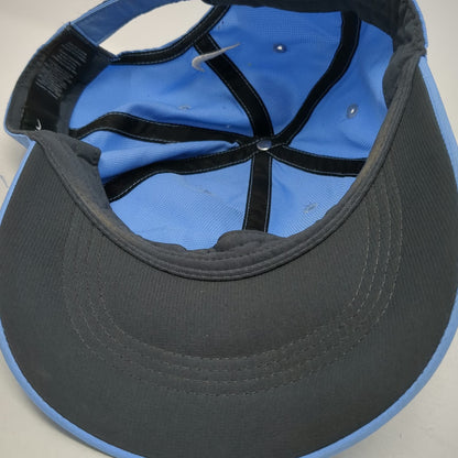 Nike Baseball Cap Blue One Size Golf Strapback Embroidered Logo White Swoosh Hat