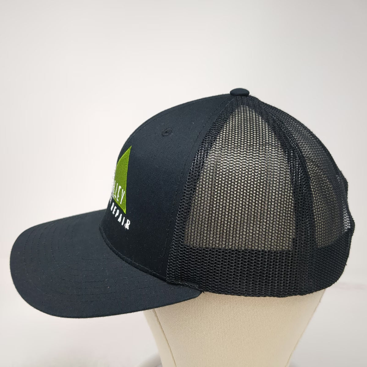 Richardson Trucker Hat Black One Size All Valley Appliance Repair Logo Mesh Back