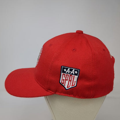 Baseball Cap Red One Size Rockford Peaches AAGPBL Dugan 43 Patch Embroidery Hat