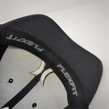 Hurley Fitted Hat Black L/XL Flexfit Embroidered Vented Holes 6 Panel Yupoong