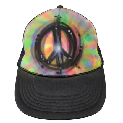Peace Sign Snapback Mesh Back Trucker Hat Multi OSFA Tie Dye Nissun