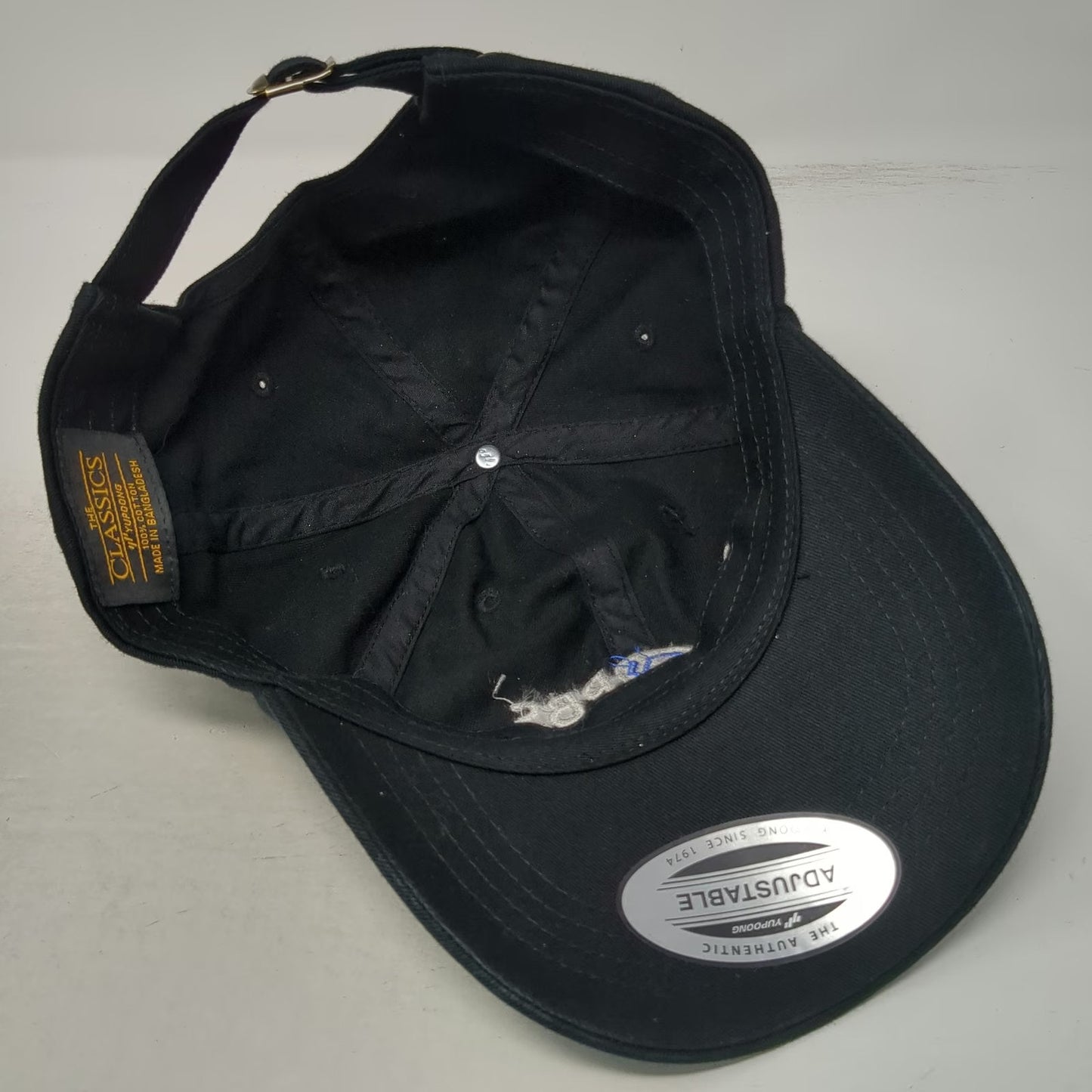 Yupoong Baseball Cap Black One Size NH PBS Logo Hat Adjustable Slideback Pin