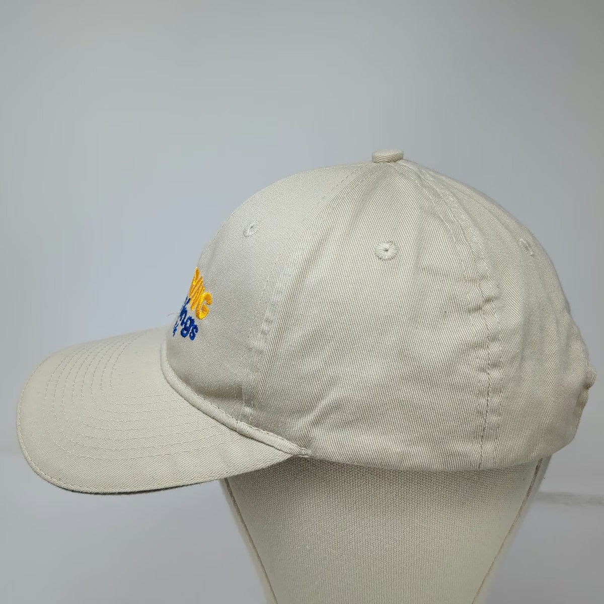 Port & Company Baseball Cap Beige Blue Yellow One Size Strapback Water Park Hat
