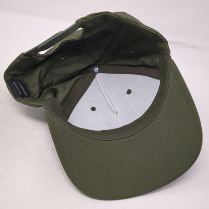 5 Panel Green Hat One Size Snapback Rubber Military Sergeant Chevron Tonal Logo