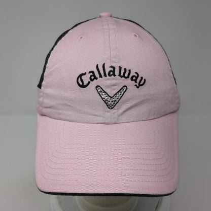Callaway Golf Strapback Mesh Back Trucker Hat Pink One Size Rhinestone
