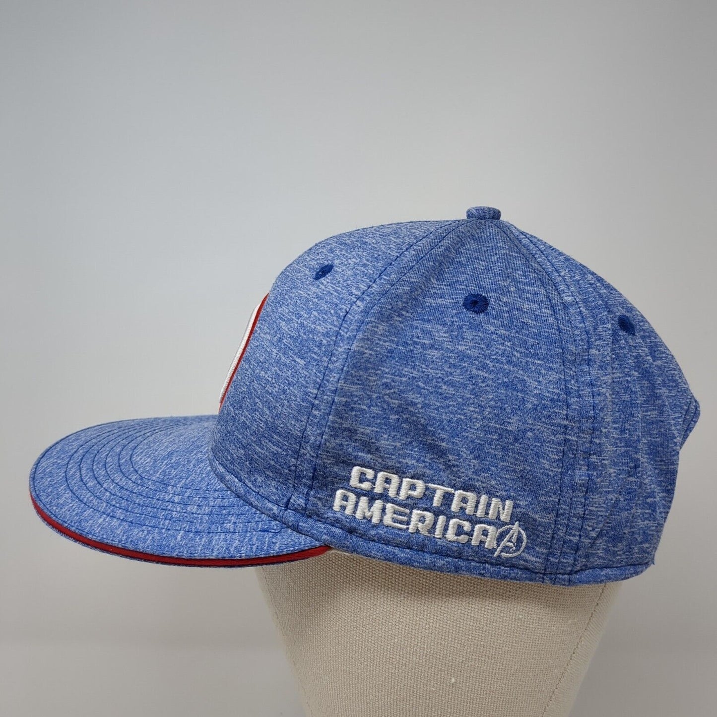Captain America Snapback Hat Blue One Size Embroidered 6 Panel Marvel