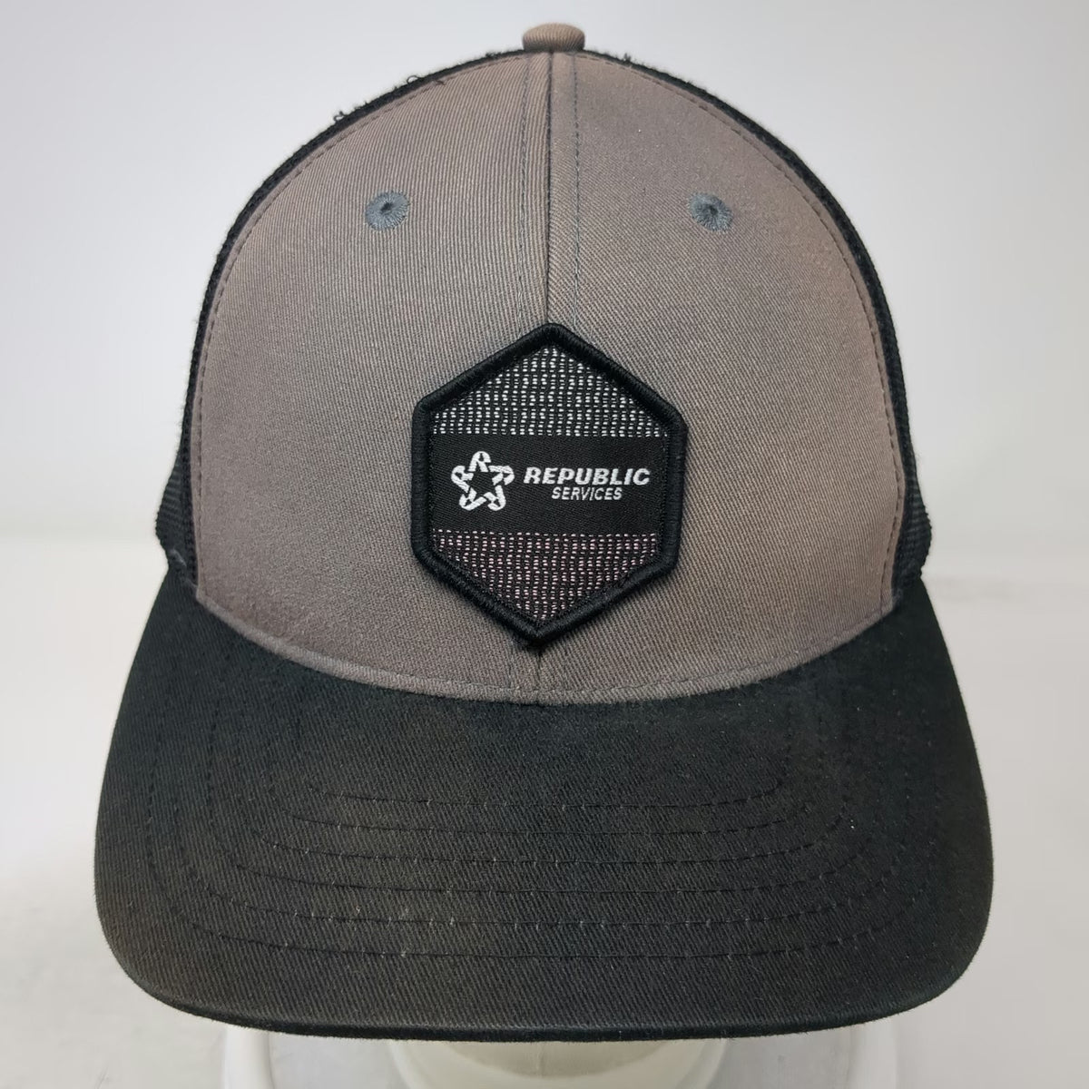 Republic Services Trucker Hat Black One Size Mesh Back Snapback Patch Uniform