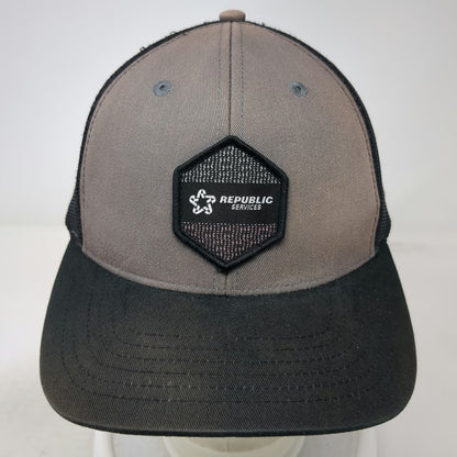 Republic Services Trucker Hat Black One Size Mesh Back Snapback Patch Uniform