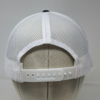 Richardson Trucker Hat Black White One Size IdahoCAFE Logo Mesh Back Snapback