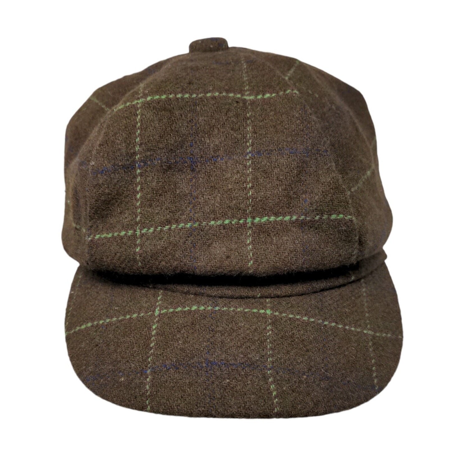 Unbranded Fitted Newsboy Pressboy Cap Brown One Size Check Lightweight Blank